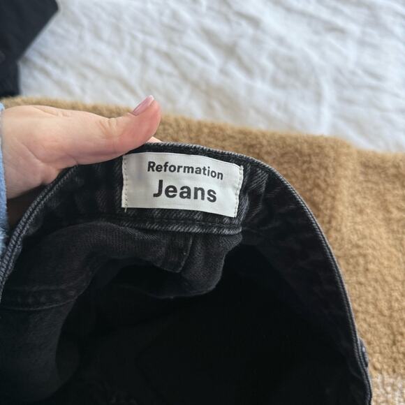 Reformation Jeans Abby High Rise Straight Jeans in Black Size 28 - Picture 2 of 4